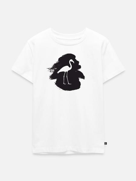 Exotisch Wasservogel Flamingo - Kinder Premium Bio T-Shirt - Weiß