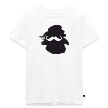 Poils du visage Moustache de gentleman - T-shirt Premium bio Enfant - blanc - Devant - Hailey (125cm)