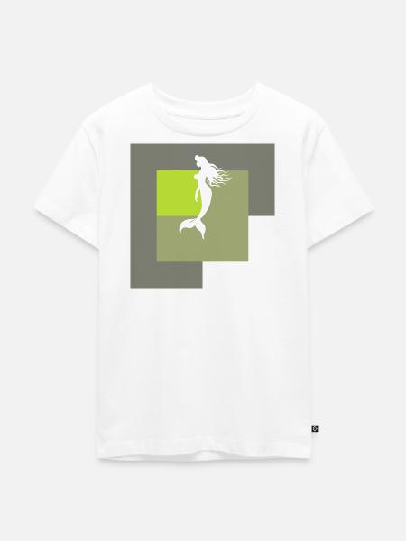 Flosse Seekuh Neptun - Kinder Premium Bio T-Shirt - Weiß