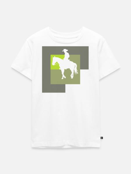 Cowboy Lasso Sattel - Kinder Premium Bio T-Shirt - Weiß