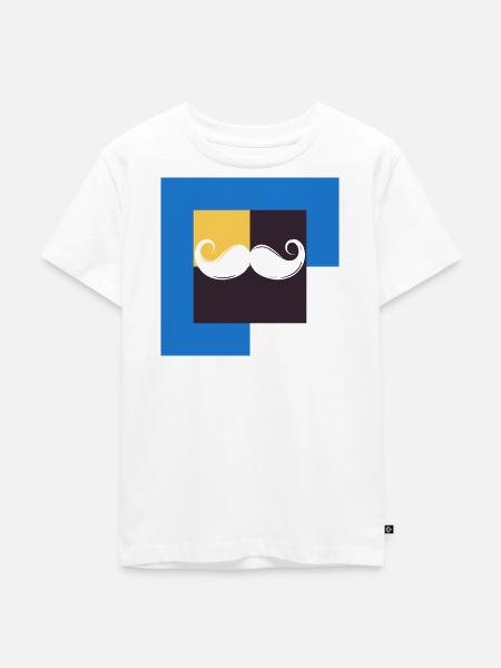 Bart Schnurrbart - Kinder Premium Bio T-Shirt - Weiß