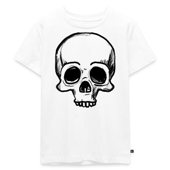 Crâne - Dessin au crayon - T-shirt Premium bio Enfant - blanc - Devant - Hailey (125cm)