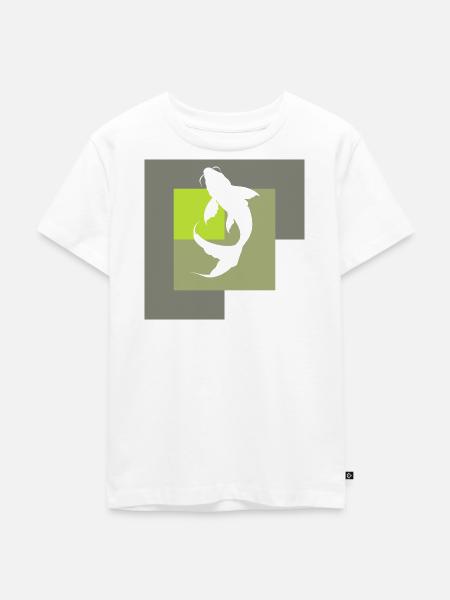 Koi Fisch Fischkopf - Kinder Premium Bio T-Shirt - Weiß