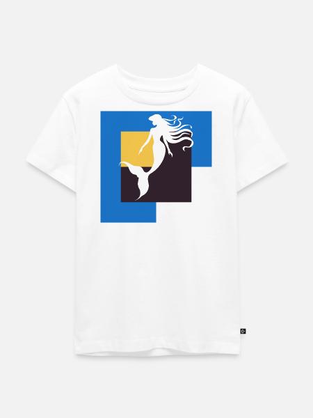 Seekuh Fabelwesen Flosse - Kinder Premium Bio T-Shirt - Weiß