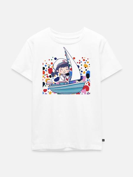 Segeln Segelboot - Kinder Premium Bio T-Shirt - Weiß