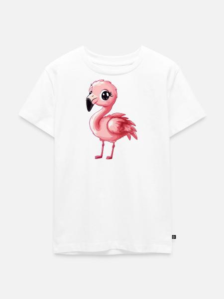 Flamingo Flamenco Wasservogel - Kinder Premium Bio T-Shirt - Weiß