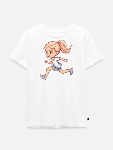 Laufen Sprint Sprinten - Kinder Premium Bio T-Shirt - Weiß