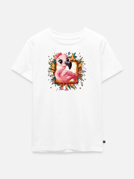 Flamingo Exotisch - Kinder Premium Bio T-Shirt - Weiß