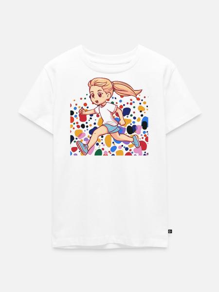 Laufen Läuferin - Kinder Premium Bio T-Shirt - Weiß