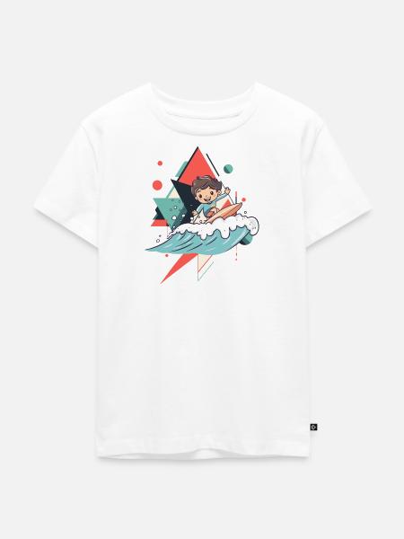 Surfer Surfbrett - Kinder Premium Bio T-Shirt - Weiß