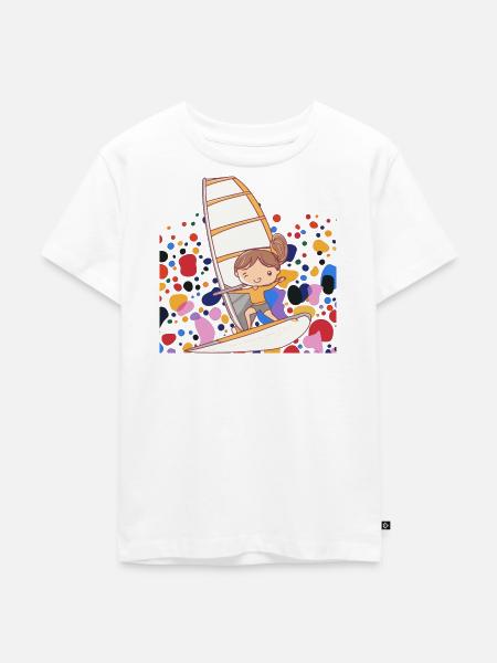 Windsurfen Windsurfer - Kinder Premium Bio T-Shirt - Weiß