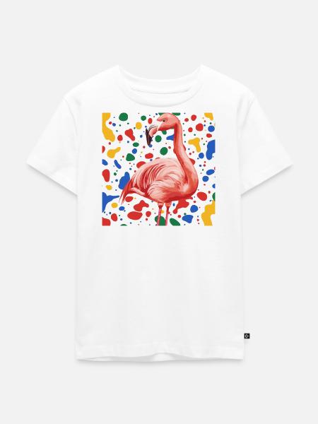 Flamingo Wasservogel - Kinder Premium Bio T-Shirt - Weiß