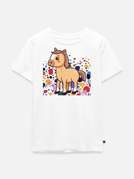 Pferde Mähne - Kinder Premium Bio T-Shirt - Weiß