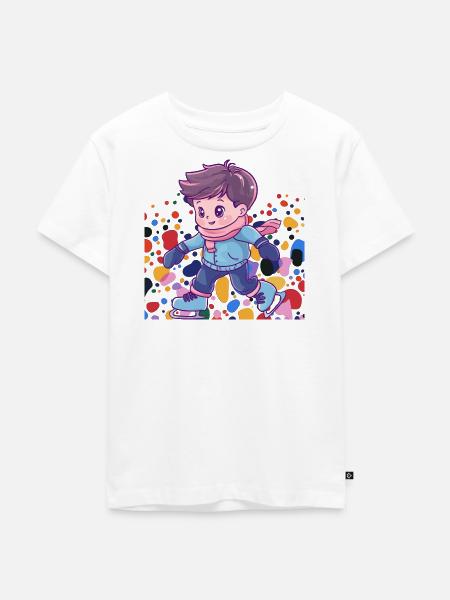 Eislaufen Schlittschuhe - Kinder Premium Bio T-Shirt - Weiß