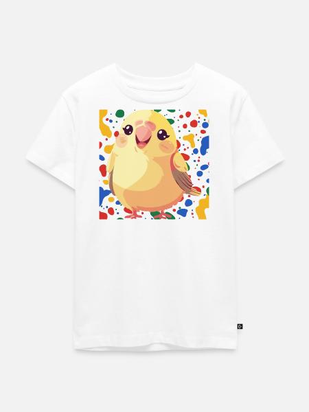 Wellensittich Spatz - Kinder Premium Bio T-Shirt - Weiß