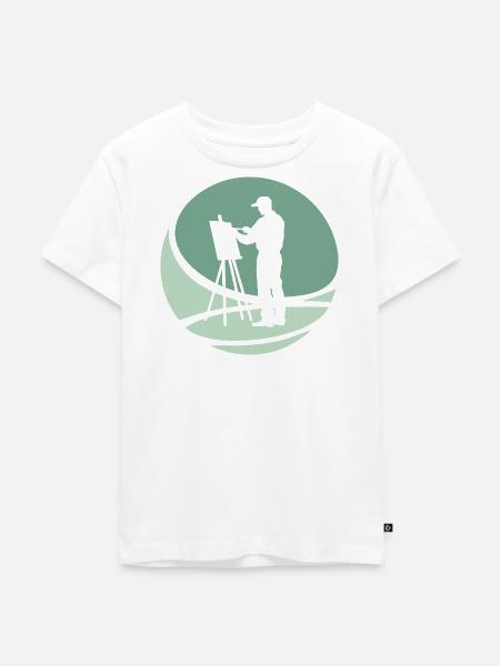 Pinsel Aquarell - Kinder Premium Bio T-Shirt - Weiß