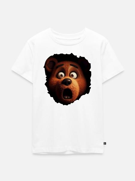 Schockierter Bär - Kinder Premium Bio T-Shirt - Weiß