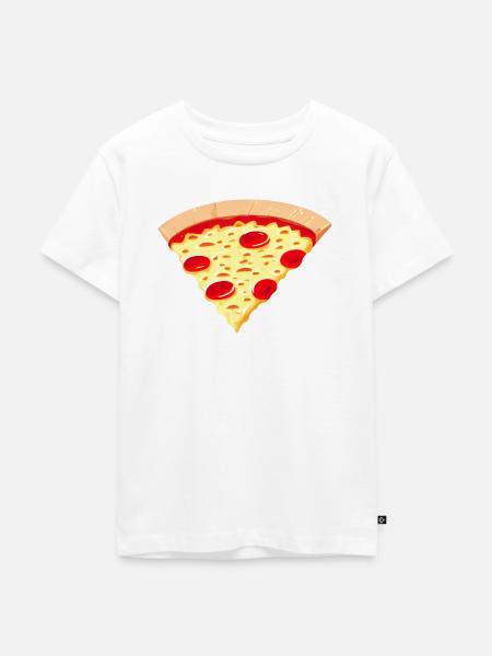 Pizza, ganz simpel. - Kinder Premium Bio T-Shirt - Weiß