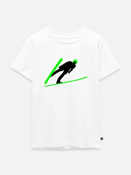 Skispringer - Kinder Premium Bio T-Shirt - Weiß