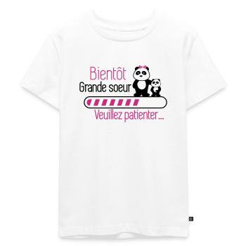 bientôt grande soeur - T-shirt Premium bio Enfant - blanc - Devant - Hailey (125cm)