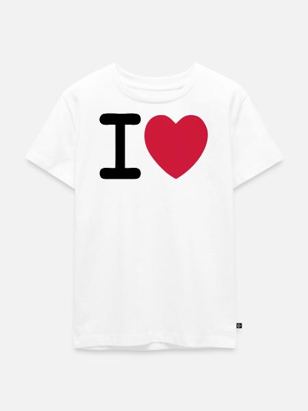 I love I love custom - Kids Premium Organic T-Shirt - white