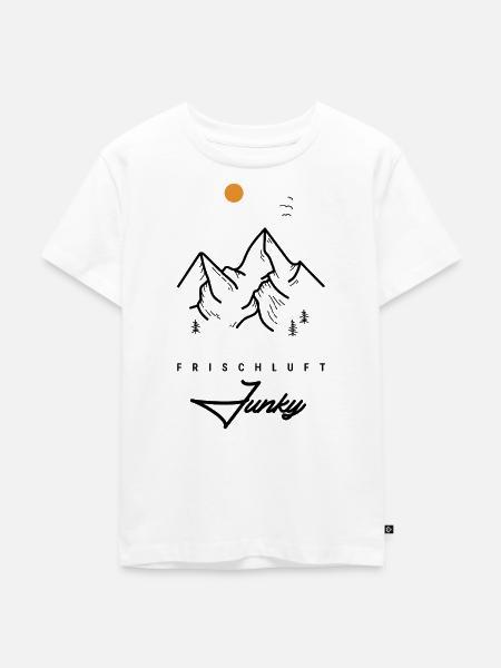 Berge - Frischluft Junky - Kinder Premium Bio T-Shirt - Weiß
