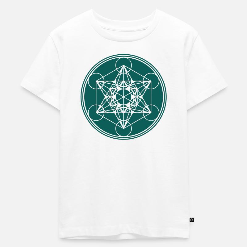Metatrons Cube - Vector - fleur de la vie - T-shirt Premium bio Enfant - blanc