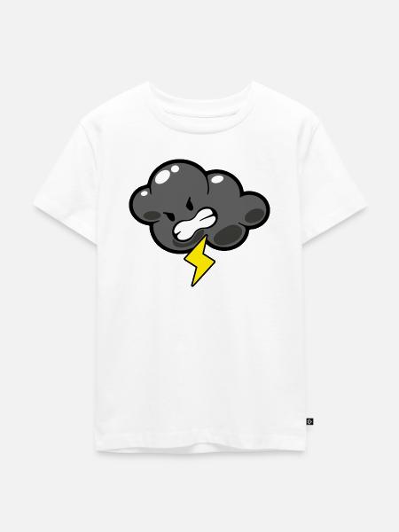 Smiley Kawaii Lightning - Kinder Premium Bio T-Shirt - Weiß