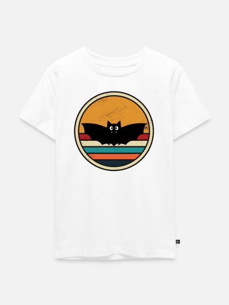 Retro Bat - Kinder Premium Bio T-Shirt - Weiß