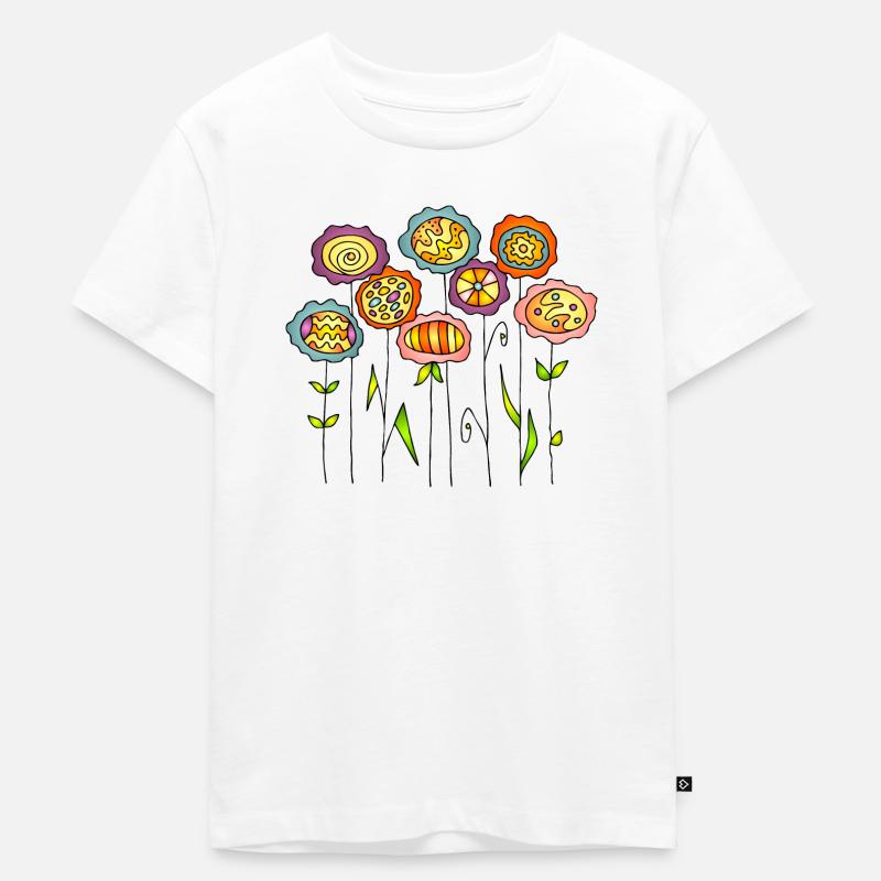 Blumen - Kinder Premium Bio T-Shirt - Weiß