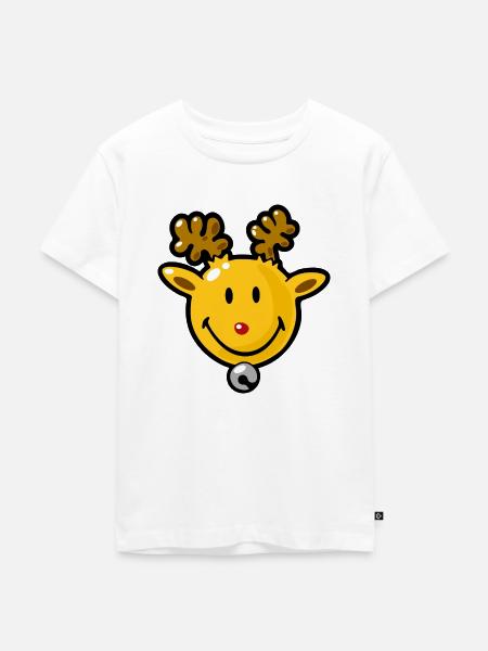 Smiley Deer - Kinder Premium Bio T-Shirt - Weiß