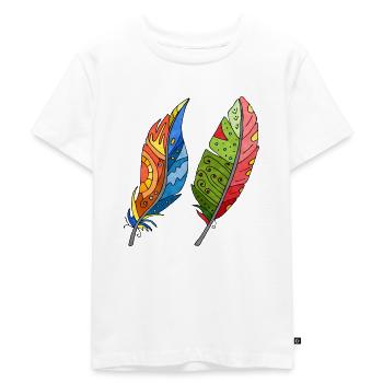Feder - Kinder Premium Bio T-Shirt - Weiß - Vorne - Hailey (125cm)
