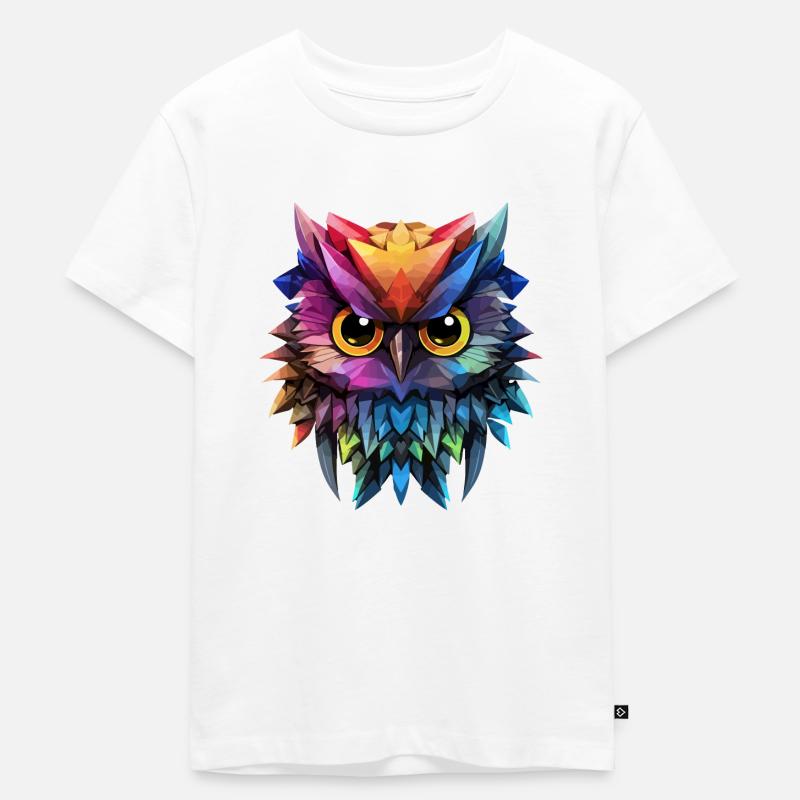 Graffiti Eule - Kinder Premium Bio T-Shirt - Weiß