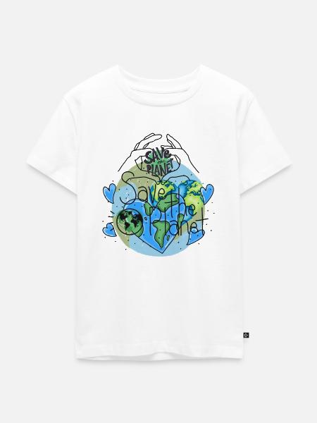 Rette den Planeten - Kinder Premium Bio T-Shirt - Weiß