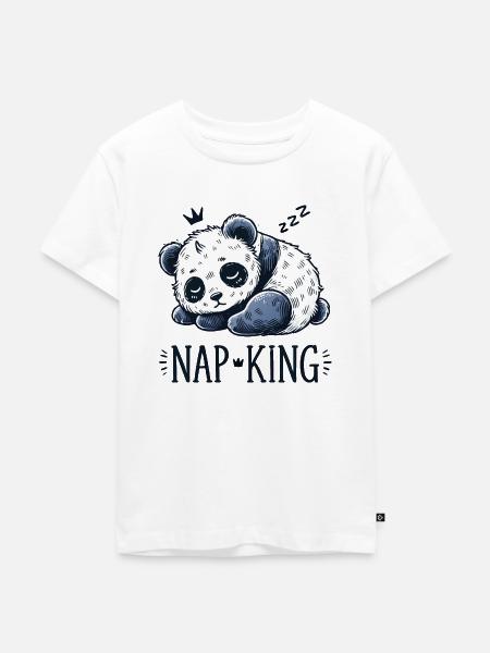Nap King - Kinder Premium Bio T-Shirt - Weiß