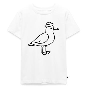 Möwe mit Mütze - Kinder Premium Bio T-Shirt - Weiß - Vorne - Hailey (125cm)