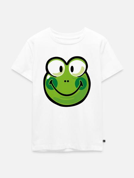 Smiley Frog - Kinder Premium Bio T-Shirt - Weiß