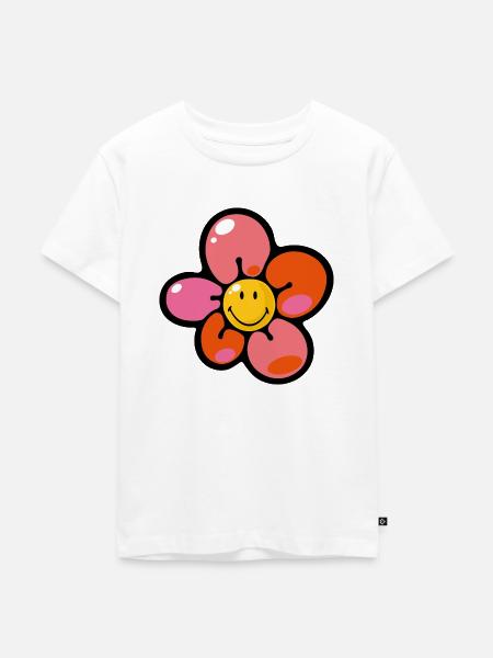 Smiley Pansy - Kinder Premium Bio T-Shirt - Weiß