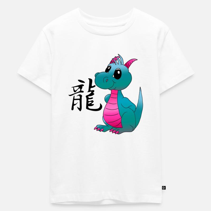 Chinesischer Drache - Kinder Premium Bio T-Shirt - Weiß