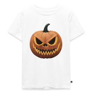 Halloween Pumpkin - Kids Premium Organic T-Shirt - white - Front - Hailey (125cm)