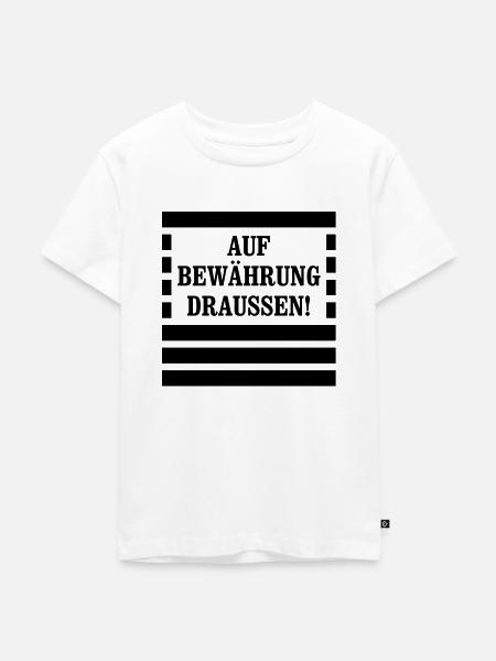 Auf Bewährung draussen! - Sträfling - Kinder Premium Bio T-Shirt - Weiß