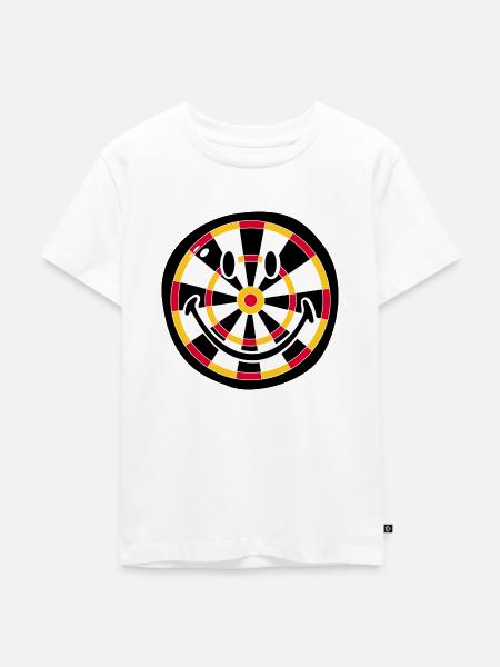 Smiley Dart Board - Kinder Premium Bio T-Shirt - Weiß