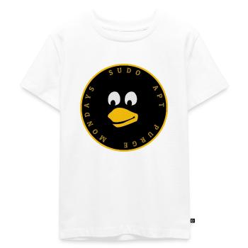 Linux Penguin Tux Design - Kids Premium Organic T-Shirt - white - Front - Hailey (125cm)
