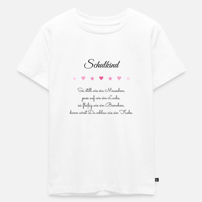 Schulkind Geschenk Mädchen - Kinder Premium Bio T-Shirt - Weiß