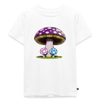 Pilzfamilie - Kinder Premium Bio T-Shirt - Weiß - Vorne - Hailey (125cm)