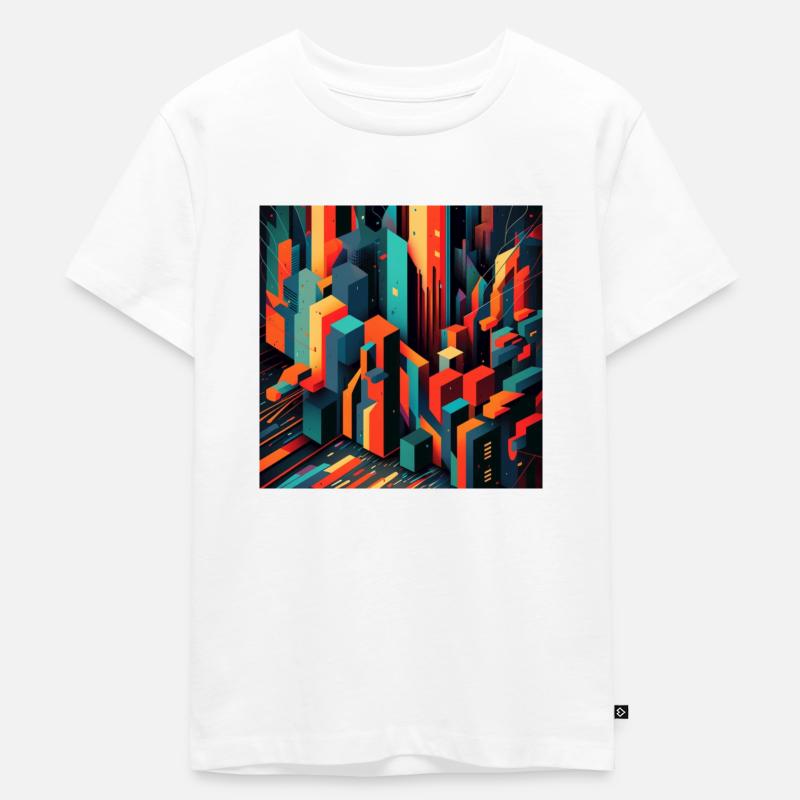 Abstrakter Stadtrand - Kinder Premium Bio T-Shirt - Weiß