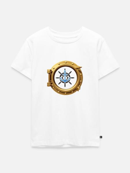 Nautik Bullauge - Kinder Premium Bio T-Shirt - Weiß