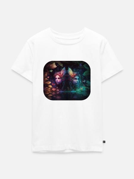 Fantasy Feen Zwilinge - Kinder Premium Bio T-Shirt - Weiß