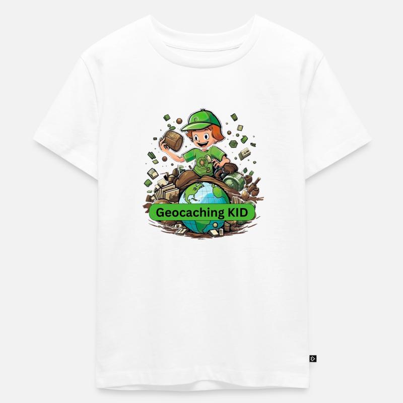 Geocaching KID - Kinder Premium Bio T-Shirt - Weiß
