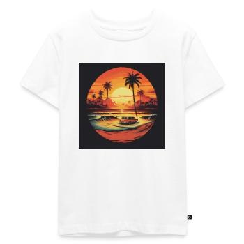 Vintage Surf Culture - Kinder Premium Bio T-Shirt - Weiß - Vorne - Hailey (125cm)